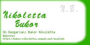 nikoletta bukor business card